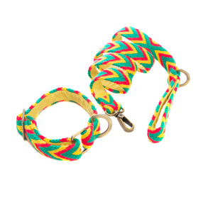 Amarillo Set - Collar & Leash | Wayuu Set | Chila Bags